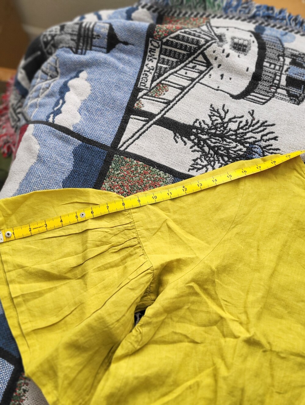 BRYN WALKER Frida Light Linen Bell-Sleeve Top in Chartreuse - Picture 12 of 16